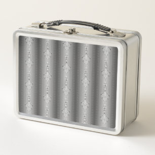 Lunch Box Motif floral baroque avec bordure grise