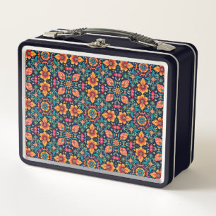 Lunch Box Motif floral bohème coloré Élégante symétrie