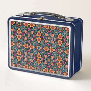 Lunch Box Motif floral bohème coloré Élégante symétrie