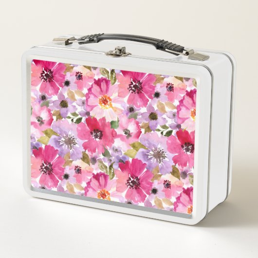 Lunch Box Motif floral d'aquarelle d'été (Devant)