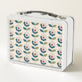 Lunch Box Motif floral de rétro turquoise (Dos)