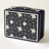 Lunch Box Motif floral vert blanc (Dos)