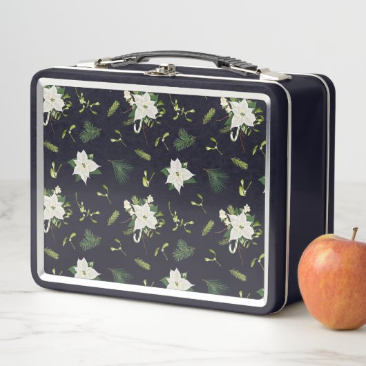 Lunch Box Motif floral vert blanc (En situation)