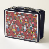 Lunch Box Motif frais de chat de hippie (Dos)