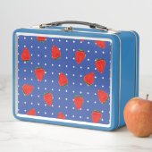 Lunch Box Motif fraise avec points (En situation)