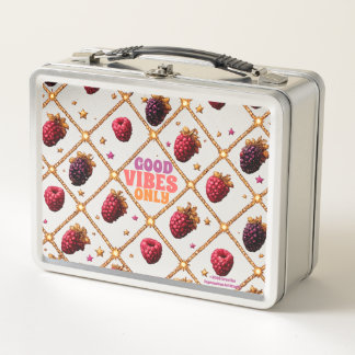 Lunch Box Motif framboise et mûre Good Vibes Only Met