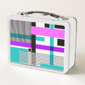 Lunch Box motif géométrique en couleurs rayées et néons (Dos)