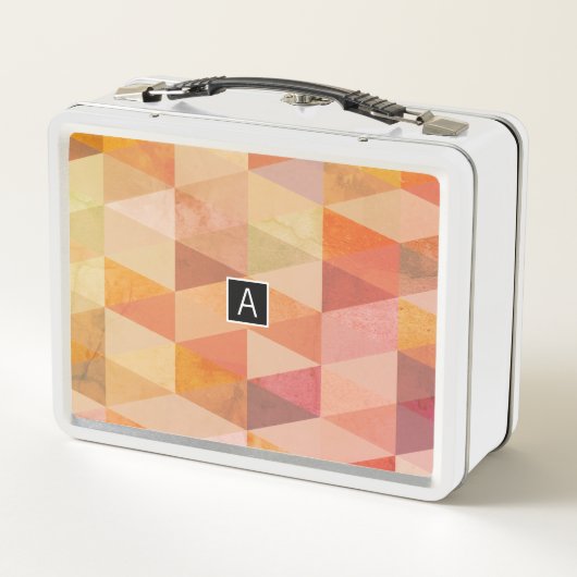 Lunch Box Motif géométrique Triangle souple | Monogramme (Dos)