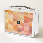 Lunch Box Motif géométrique Triangle souple | Monogramme (Devant)