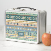 Lunch Box Motif indien extérieur d'étape | du monogramme | (En situation)