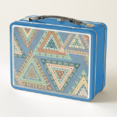 Lunch Box Motif indien tribal | bleu extérieur de Geo X (Dos)