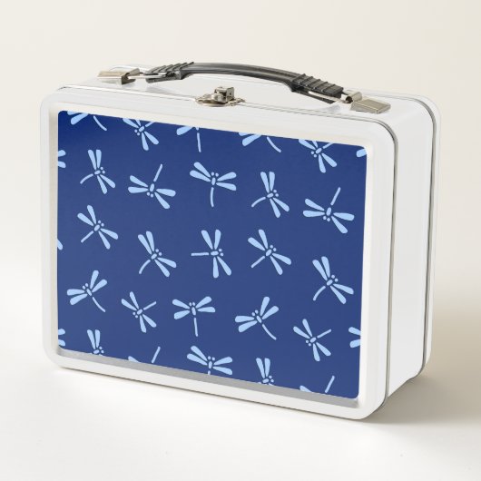Lunch Box Motif japonais de libellules, Cobalt et Sky Blue (Devant)