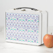 Lunch Box Motif mexicain d'art populaire de tuile d'oiseau (En situation)