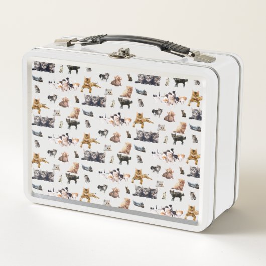 Lunch Box Motif mignon avec des photos de Chats et chatons (Devant)