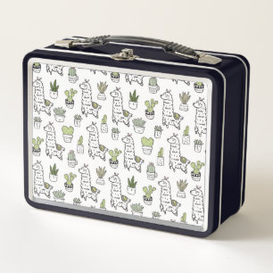 Lunch Box Motif mignon d'alpaga et de cactus