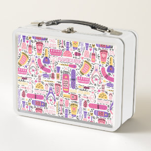 Lunch Box Motif mignon de manucure de griffonnage