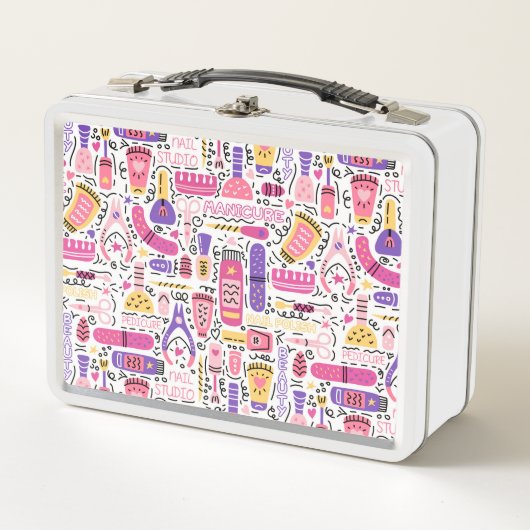 Lunch Box Motif mignon de manucure de griffonnage (Devant)
