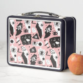 Lunch Box Motif moderne abstrait d'oeil et de lèvres (En situation)