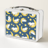 Lunch Box Motif mouton, Mouton couché, Lune, Étoiles (Devant)