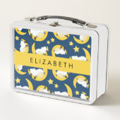 Lunch Box Motif mouton, Mouton dormant, Lune, Votre Nom (Devant)