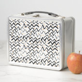 Lunch Box Motif noir de courses et de points de brosse (En situation)