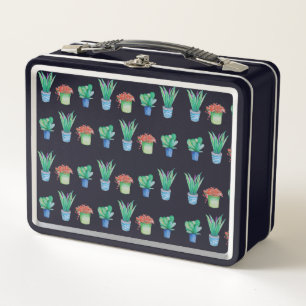 Lunch Box Motif original de conception plante aquarelle 1