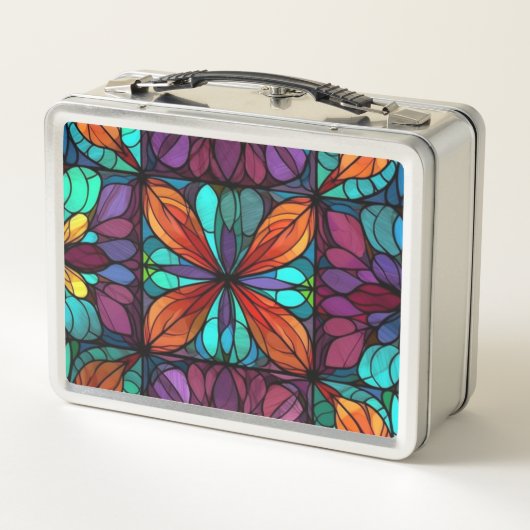Lunch Box Motif papillon Abstrait en verre tendu (Dos)