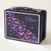 Lunch Box Motif papillon moderne ajouter un nom (Dos)