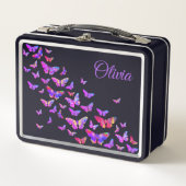 Lunch Box Motif papillon moderne ajouter un nom (Devant)