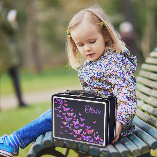 Lunch Box Motif papillon moderne ajouter un nom