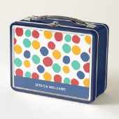Lunch Box Motif Polka Abstrait joli et coloré (Devant)