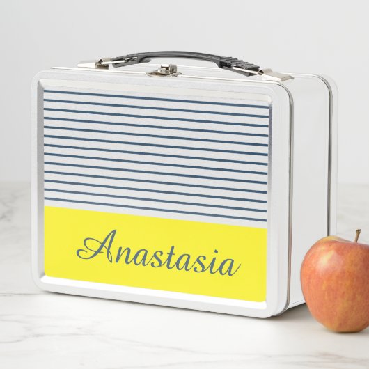 Lunch Box Motif rayé moderne (En situation)