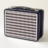 Lunch Box Motif rayé noir et rose clair minimal abstrait (Dos)