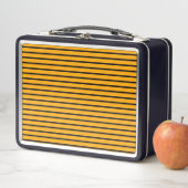 Lunch Box Motif rayure rétro jaune noir (En situation)