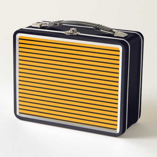Lunch Box Motif rayure rétro jaune noir (Devant)