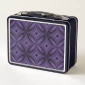 Lunch Box Motif Rétro de Couleur Violet Foncé (Dos)