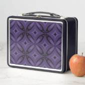 Lunch Box Motif Rétro de Couleur Violet Foncé (En situation)