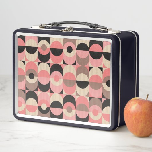 Lunch Box Motif rose moderne de la moitié du siècle (En situation)
