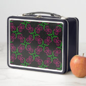 Lunch Box Motif Rose rose chaud (En situation)