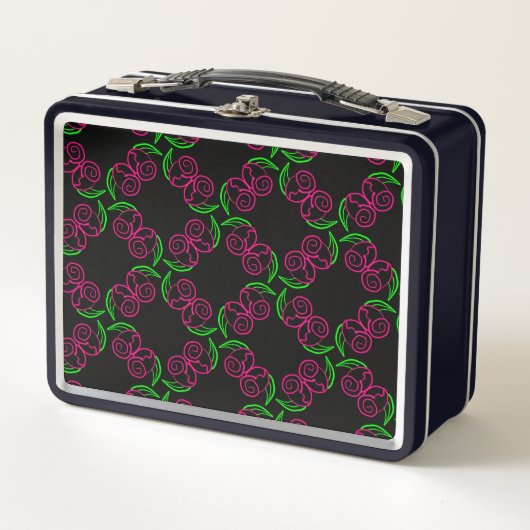 Lunch Box Motif Rose rose chaud (Devant)