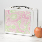 Lunch Box Motif rose vert à bille liquide (En situation)
