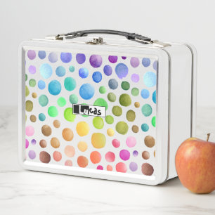 Lunch Box Motif scolaire à pois avec pinceau coloré moderne