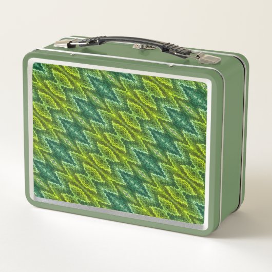 Lunch Box - Motif Snakeskin en Verts (Dos)