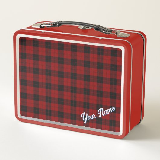 LUNCH BOX MOTIF TARTAN PLAID PERSONNALISÉ (Dos)