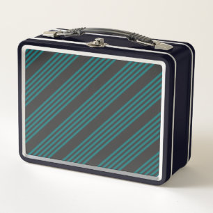 Lunch Box motif turquoise et charbon de bois à cinq bandes