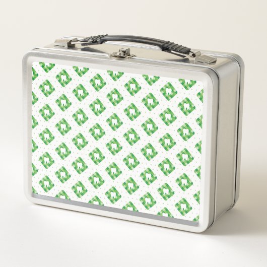 Lunch Box Motif vert de dent de plaid (Devant)