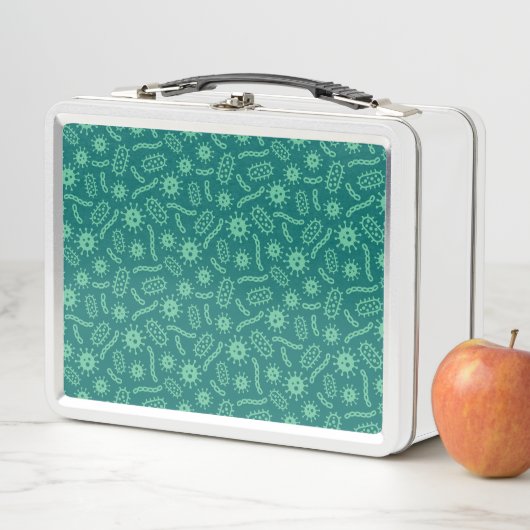 Lunch Box Motif vert de microbes (En situation)