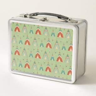 Lunch Box Motif vert de Teepee d'étape de Geo de sud-oues