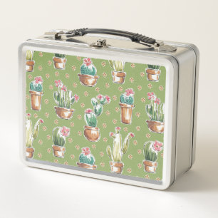 Lunch Box Motif vert d'étape de fleur de désert