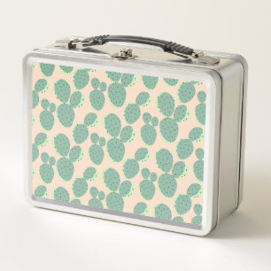 Lunch Box Motif vert et rose de cactus